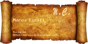 Marcu Cirill névjegykártya